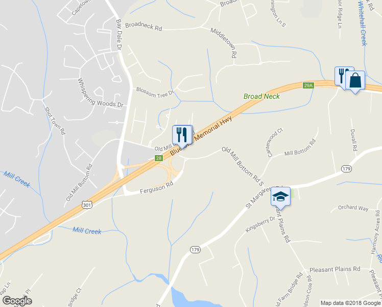 map of restaurants, bars, coffee shops, grocery stores, and more near 208 Old Mill Bottom Road South in Annapolis