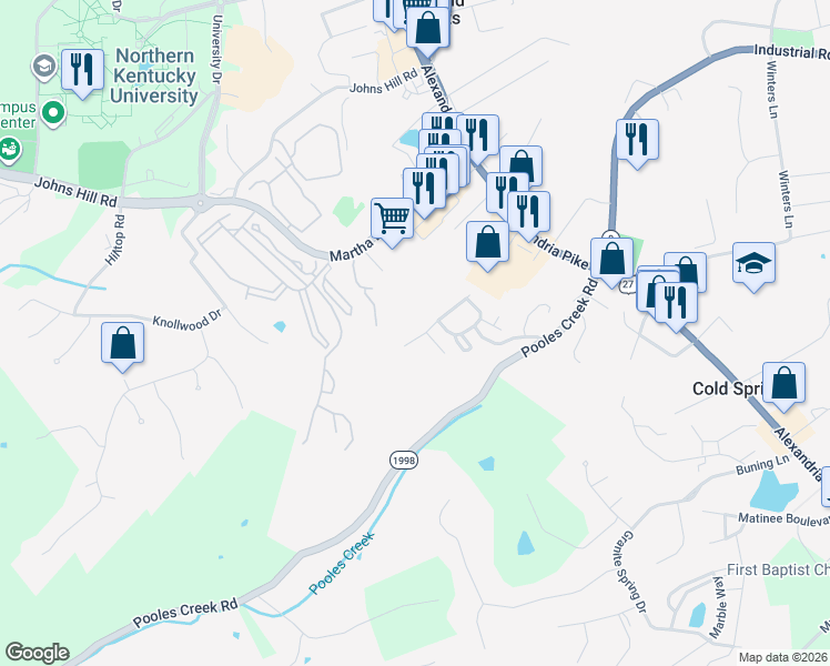 map of restaurants, bars, coffee shops, grocery stores, and more near 1010 Monterey Lane in Cold Spring