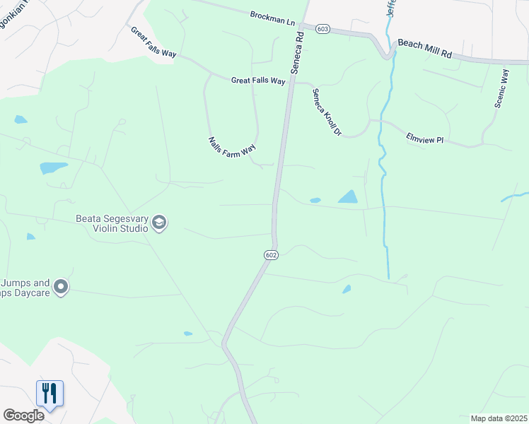 map of restaurants, bars, coffee shops, grocery stores, and more near 646 Seneca Road in Great Falls