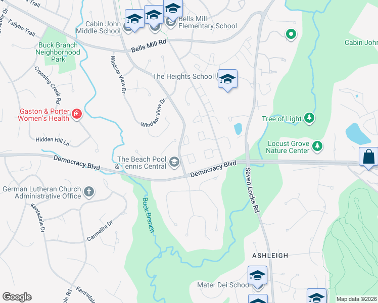 map of restaurants, bars, coffee shops, grocery stores, and more near 10249 Gainsborough Road in Rockville