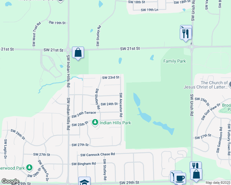 map of restaurants, bars, coffee shops, grocery stores, and more near 7218 SW 23rd Terrace in Topeka