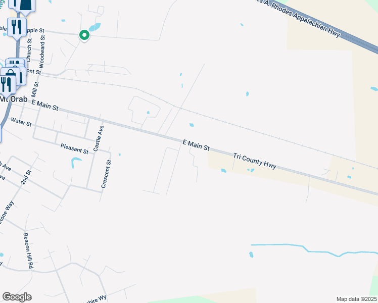map of restaurants, bars, coffee shops, grocery stores, and more near 4392 Tri County Highway in Mount Orab
