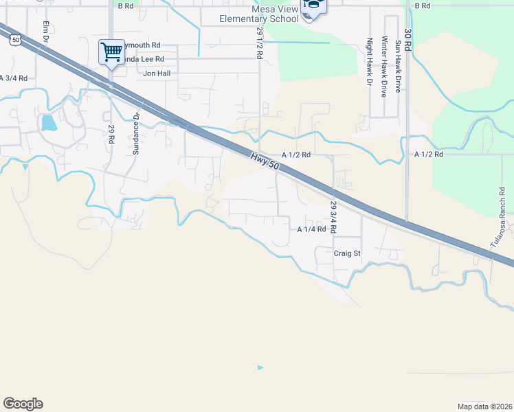 map of restaurants, bars, coffee shops, grocery stores, and more near 2952 Great Plains Drive in Grand Junction