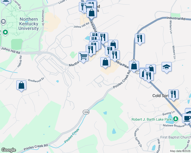 map of restaurants, bars, coffee shops, grocery stores, and more near 900 Monterey Lane in Cold Spring