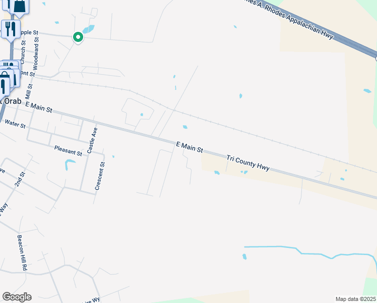 map of restaurants, bars, coffee shops, grocery stores, and more near 4392 Tri County Highway in Mount Orab