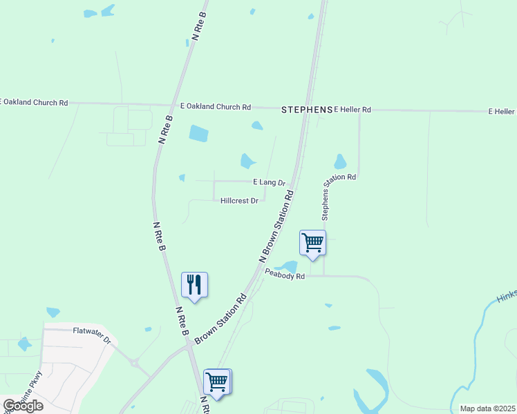 map of restaurants, bars, coffee shops, grocery stores, and more near 4440 Hillcrest Drive in Columbia