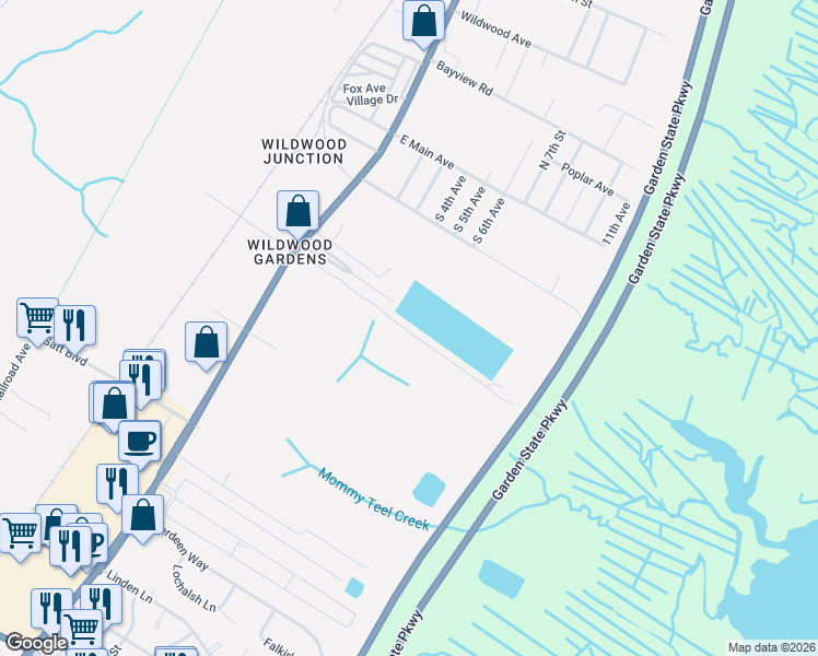 map of restaurants, bars, coffee shops, grocery stores, and more near 3040 Route 9 South in Rio Grande