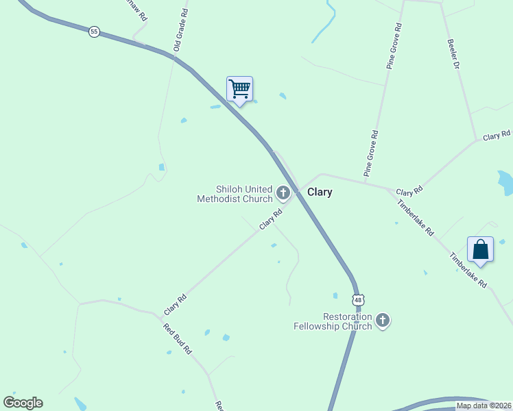 map of restaurants, bars, coffee shops, grocery stores, and more near 493 Clary Road in Strasburg