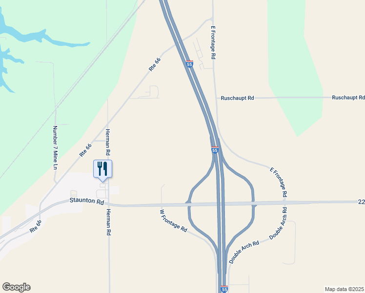 map of restaurants, bars, coffee shops, grocery stores, and more near 21050 Staunton Road in Staunton
