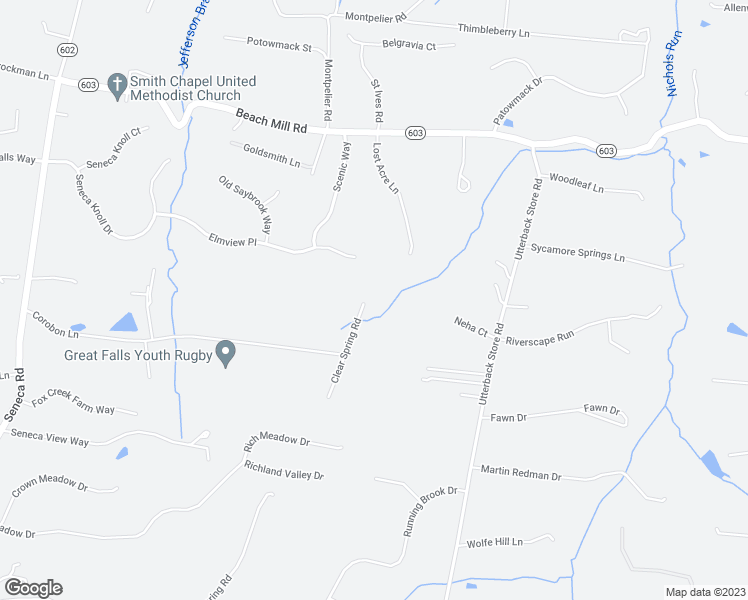 map of restaurants, bars, coffee shops, grocery stores, and more near 521 Clear Spring Road in Great Falls