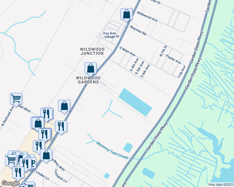 map of restaurants, bars, coffee shops, grocery stores, and more near 3003 U.S. 9 in Upper Township