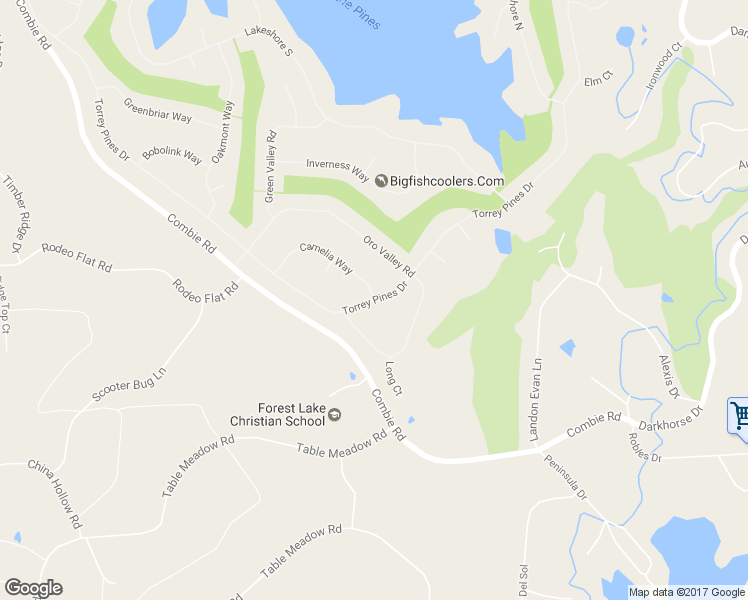 map of restaurants, bars, coffee shops, grocery stores, and more near Torrey Pines Drive & Camelia Way in Auburn
