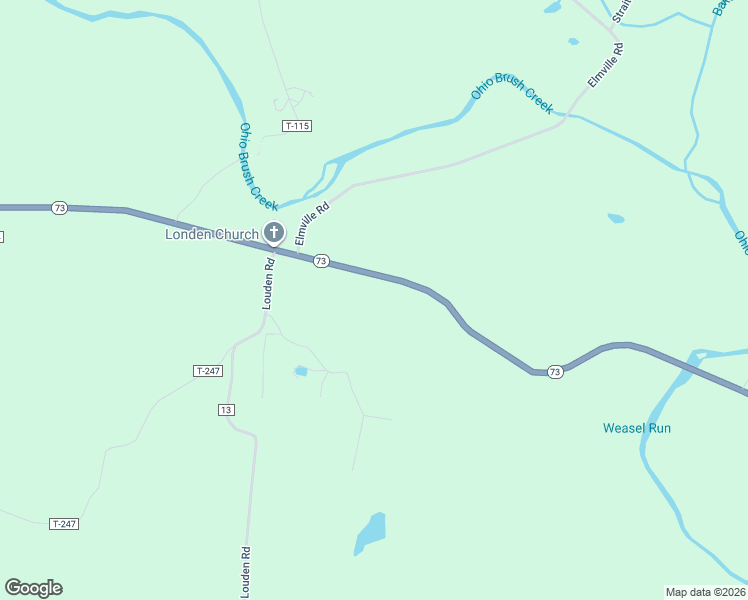 map of restaurants, bars, coffee shops, grocery stores, and more near 2851 Ohio 73 in Peebles