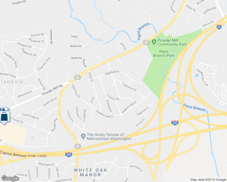 map of restaurants, bars, coffee shops, grocery stores, and more near 10422 Knollwood Dr in Adelphi