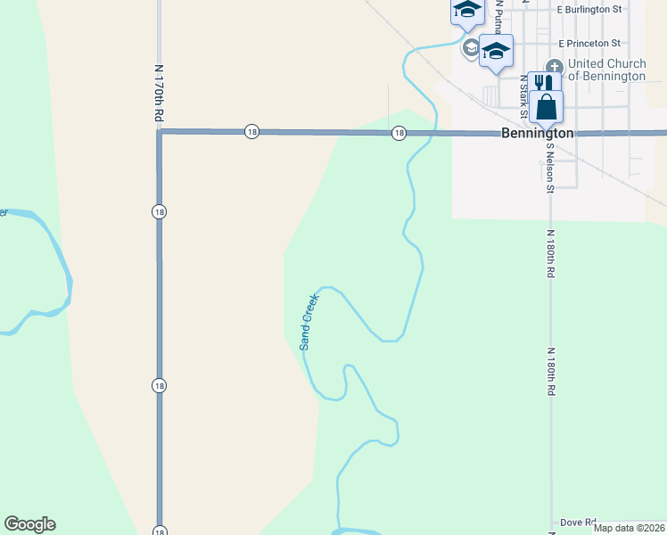 map of restaurants, bars, coffee shops, grocery stores, and more near in Bennington