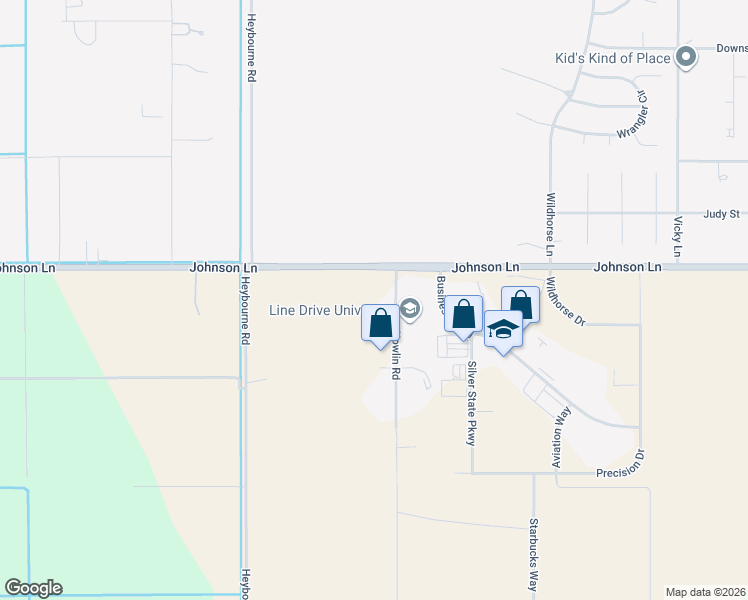 map of restaurants, bars, coffee shops, grocery stores, and more near 2590 Nowlin Road in Minden