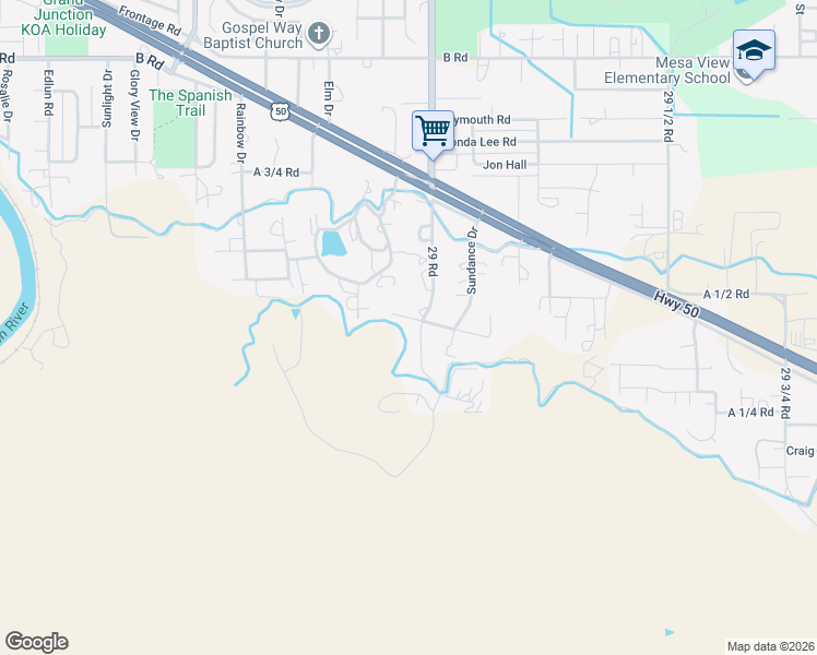 map of restaurants, bars, coffee shops, grocery stores, and more near 143 29 Road in Grand Junction