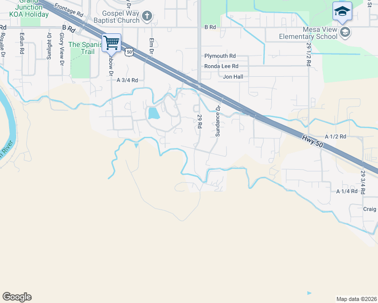 map of restaurants, bars, coffee shops, grocery stores, and more near 143 29 Road in Grand Junction