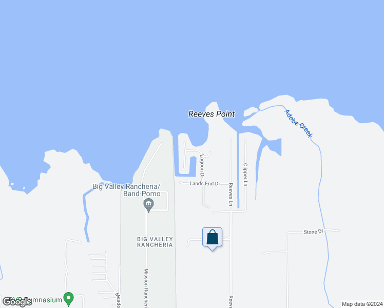 map of restaurants, bars, coffee shops, grocery stores, and more near 2549 Lagoon Drive in Lakeport