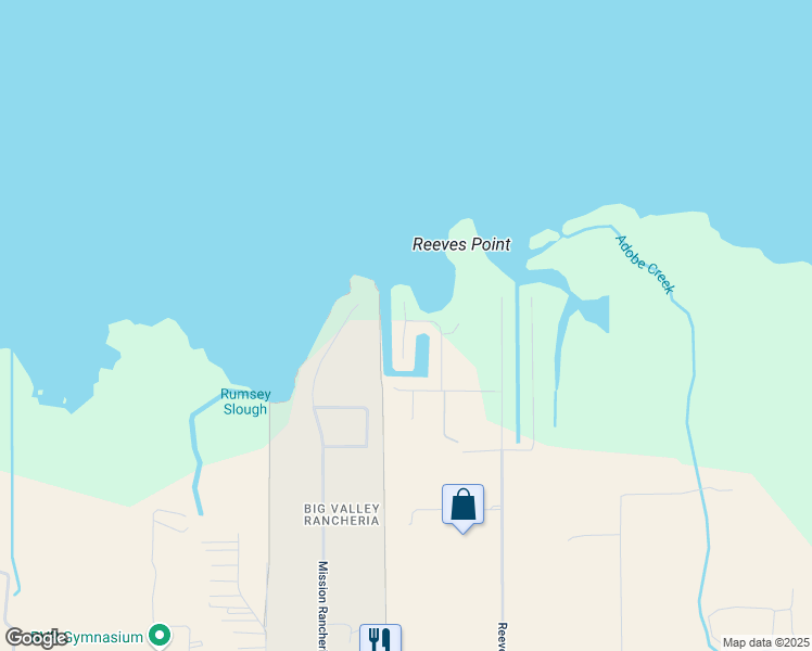 map of restaurants, bars, coffee shops, grocery stores, and more near 2607 Lagoon Drive in Lakeport