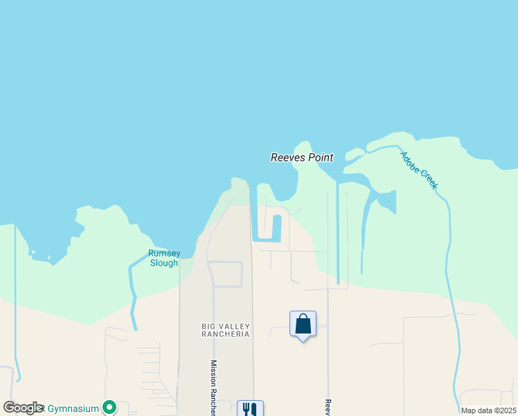 map of restaurants, bars, coffee shops, grocery stores, and more near 2607 Lagoon Drive in Lakeport