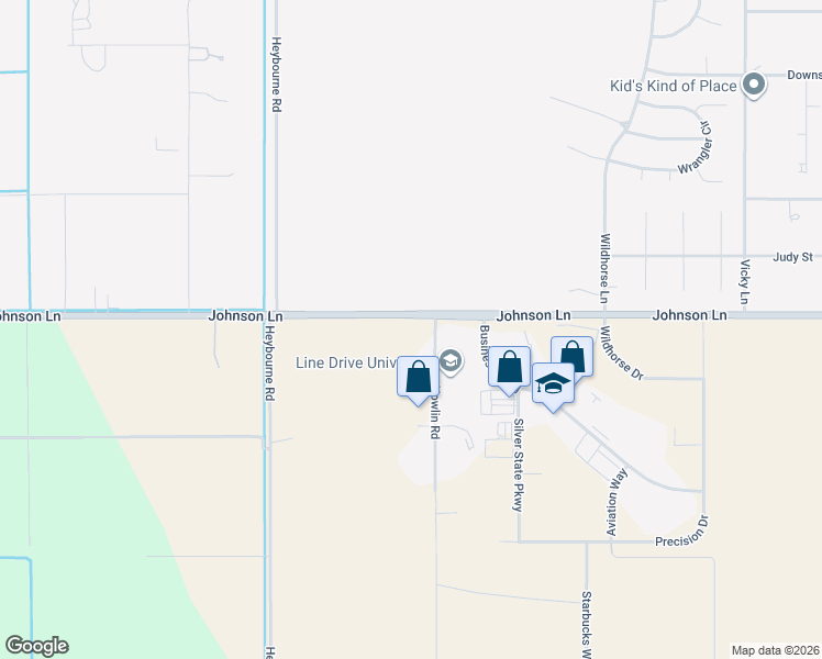 map of restaurants, bars, coffee shops, grocery stores, and more near 2596 Nowlin Road in Minden