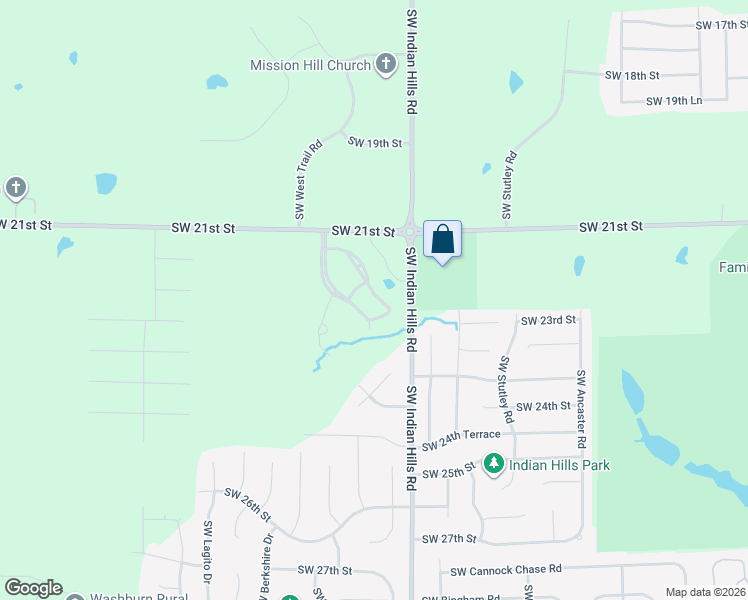 map of restaurants, bars, coffee shops, grocery stores, and more near Southwest Village Market Drive in Topeka