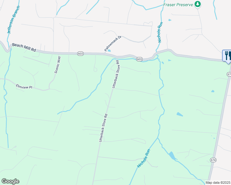 map of restaurants, bars, coffee shops, grocery stores, and more near 10811 Sycamore Springs Lane in Great Falls
