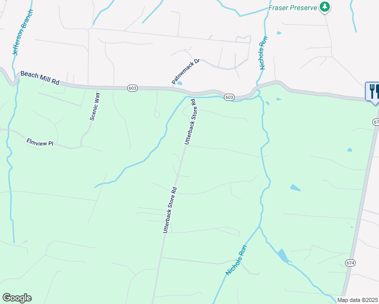 map of restaurants, bars, coffee shops, grocery stores, and more near 10811 Sycamore Springs Lane in Great Falls