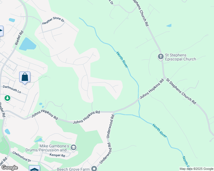 map of restaurants, bars, coffee shops, grocery stores, and more near 2121 Basil Hall Lane in Gambrills