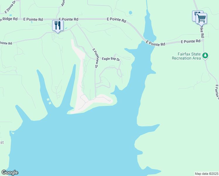 map of restaurants, bars, coffee shops, grocery stores, and more near 1980 East Bay Pointe Drive in Bloomington