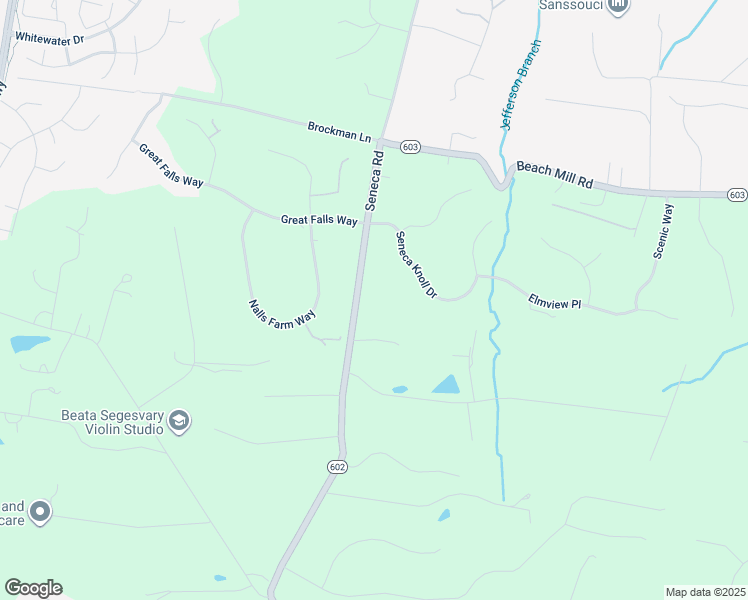 map of restaurants, bars, coffee shops, grocery stores, and more near 521 Seneca Road in Great Falls