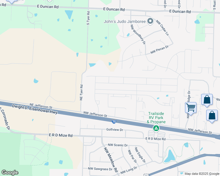map of restaurants, bars, coffee shops, grocery stores, and more near 1418 NW Eagle Ridge Dr in Grain Valley