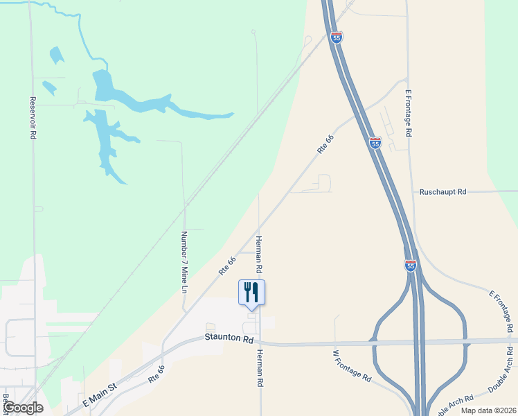 map of restaurants, bars, coffee shops, grocery stores, and more near 1744 Herman Road in Staunton