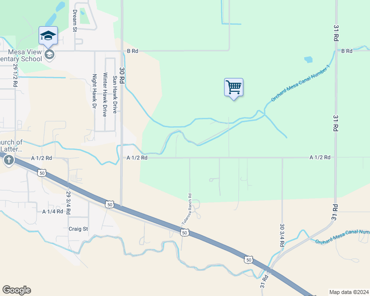 map of restaurants, bars, coffee shops, grocery stores, and more near 3026 A 1/2 Road in Grand Junction