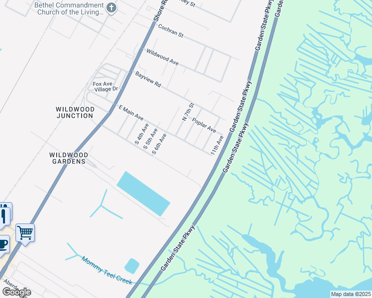 map of restaurants, bars, coffee shops, grocery stores, and more near 802 East Edgewood Avenue in Rio Grande