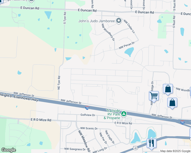 map of restaurants, bars, coffee shops, grocery stores, and more near 1406 NW Eagle Ridge Dr in Grain Valley