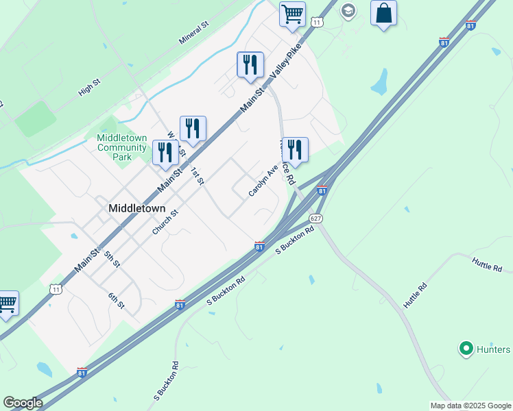 map of restaurants, bars, coffee shops, grocery stores, and more near 2085 Arlene Court in Middletown
