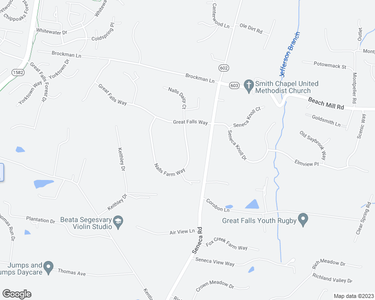 map of restaurants, bars, coffee shops, grocery stores, and more near Nalls Farm Way in Great Falls