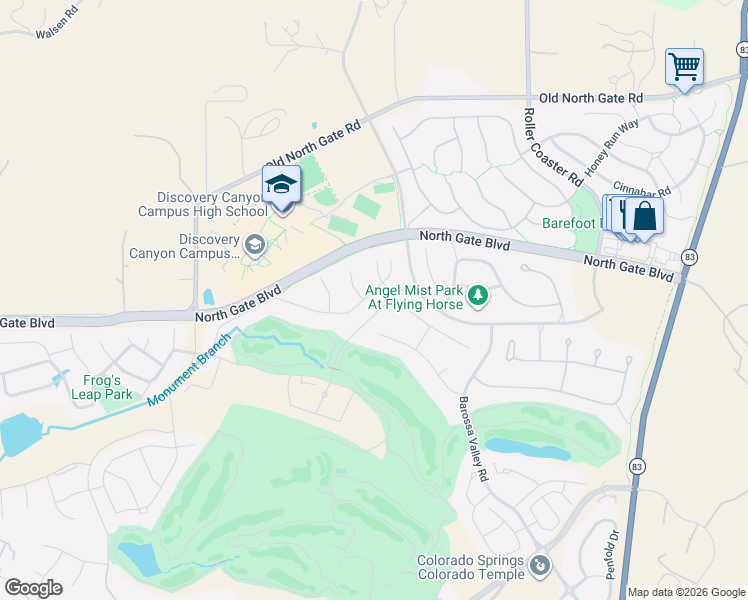 map of restaurants, bars, coffee shops, grocery stores, and more near 1781 Turnbull Drive in Colorado Springs
