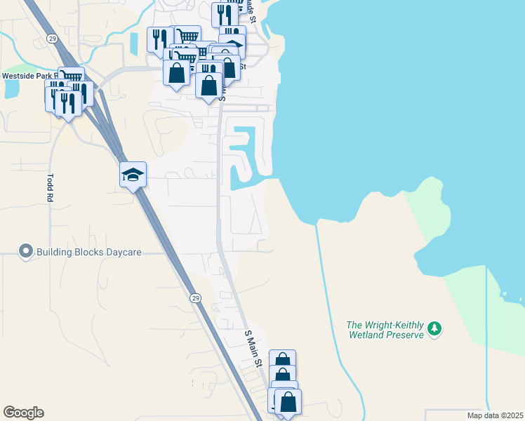 map of restaurants, bars, coffee shops, grocery stores, and more near in Lakeport