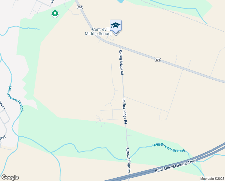 map of restaurants, bars, coffee shops, grocery stores, and more near 215 Beck Farm Road in Centreville