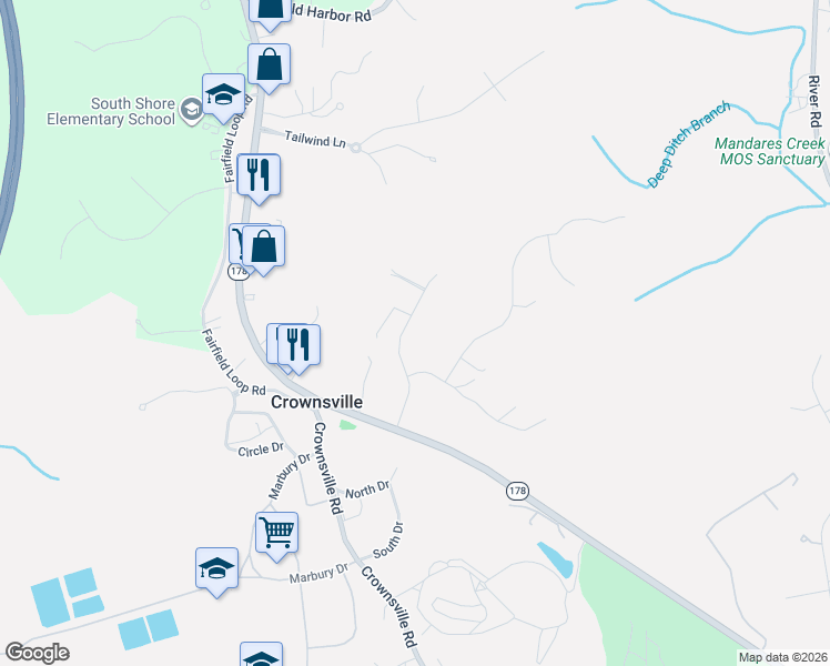 map of restaurants, bars, coffee shops, grocery stores, and more near 1513 Wild Cranberry Drive in Crownsville