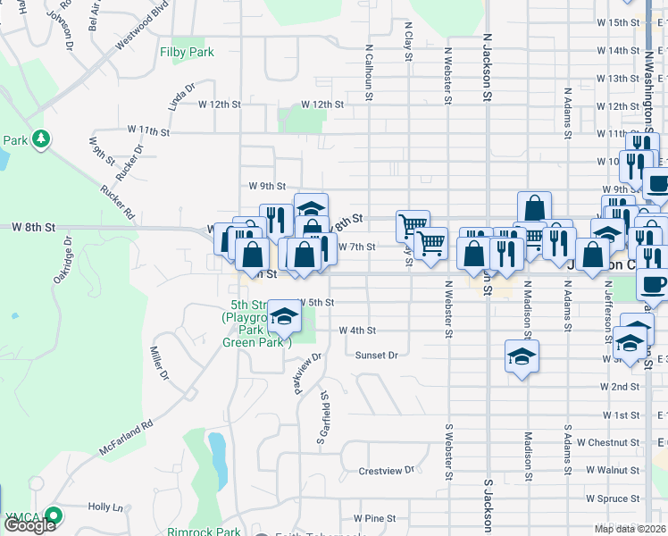 map of restaurants, bars, coffee shops, grocery stores, and more near 840 West 6th Street in Junction City