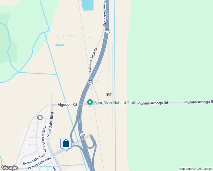 map of restaurants, bars, coffee shops, grocery stores, and more near 2568 Old Marysville Road in Olivehurst