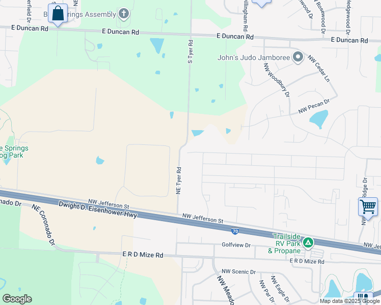 map of restaurants, bars, coffee shops, grocery stores, and more near 1612 Northwest Eagle Ridge Boulevard in Grain Valley