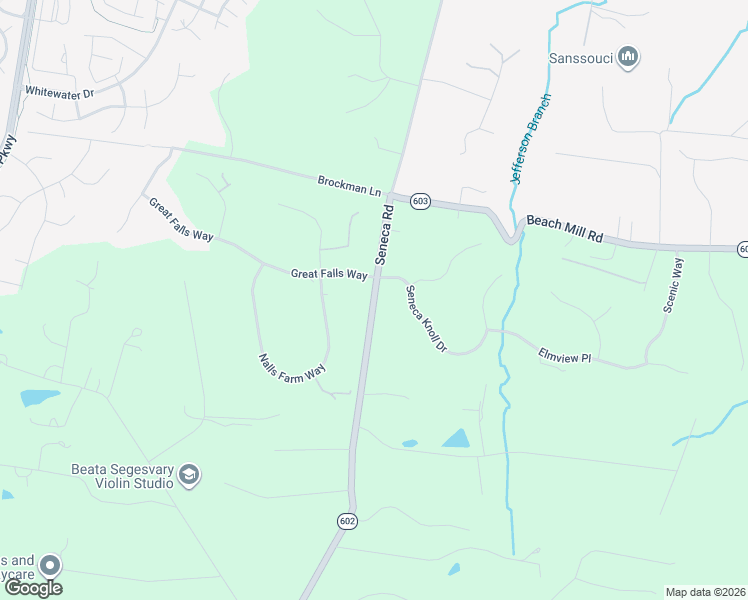 map of restaurants, bars, coffee shops, grocery stores, and more near 517 Seneca Road in Great Falls