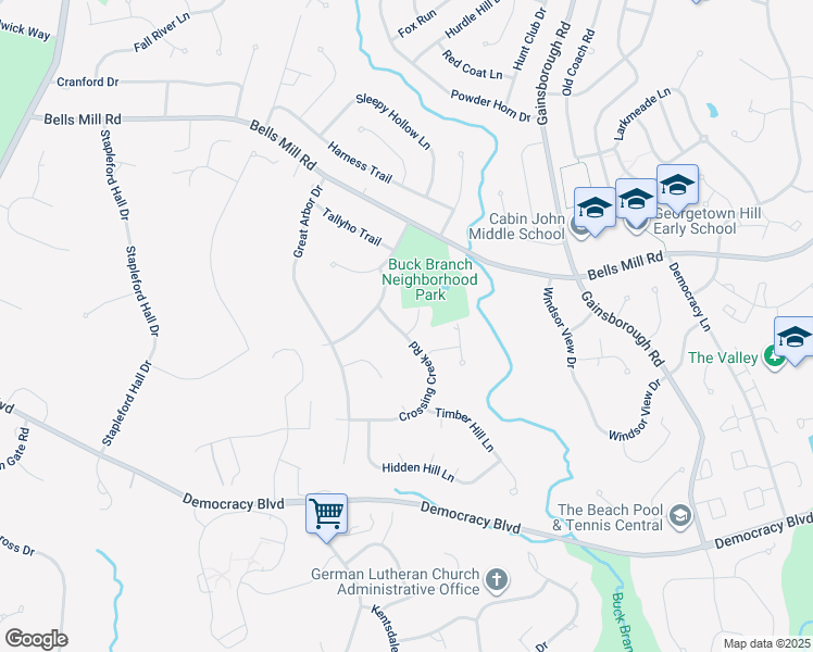 map of restaurants, bars, coffee shops, grocery stores, and more near 10600 Vantage Court in Potomac