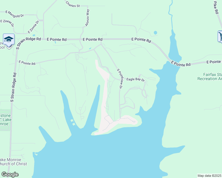 map of restaurants, bars, coffee shops, grocery stores, and more near 9373 South Lake Ridge Drive in Bloomington