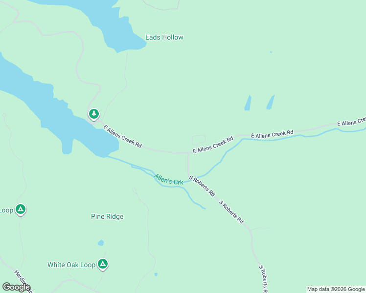 map of restaurants, bars, coffee shops, grocery stores, and more near 6411 East Allens Creek Road in Bloomington